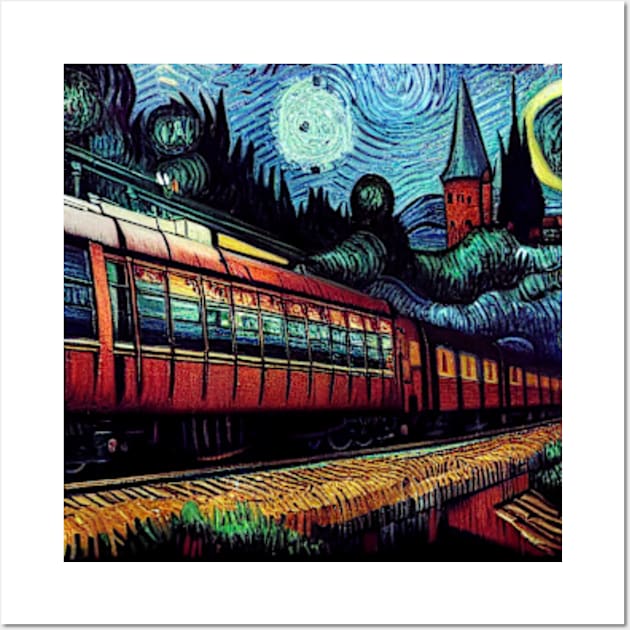 Starry Night Wizarding Express Train Wall Art by Grassroots Green